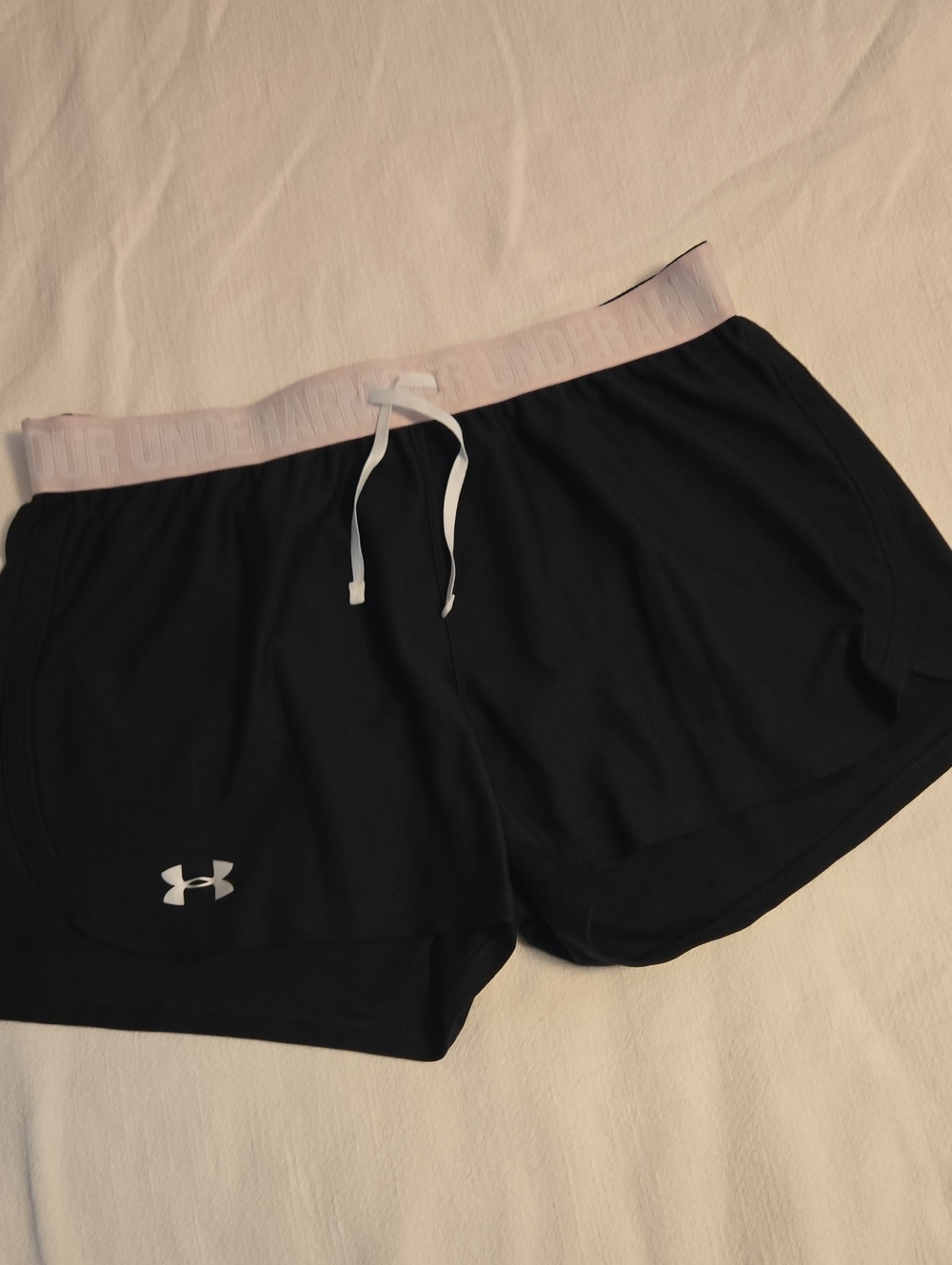 Under Armour Black Athletic Shorts with Light Pink Waistband